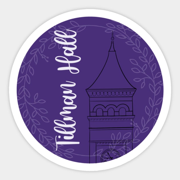 Tillman Hall in Clemson South Carolina Sticker by DRHArtistry